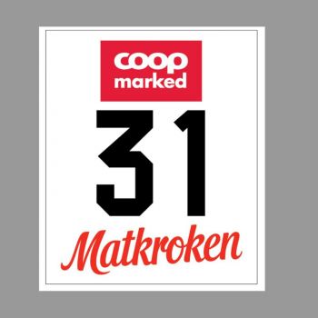 Coop Marked og Matkroken, startnummer i papir.